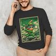 Leprechaun Playing Baseball Japanese Art St Patricks Day Unisex Long Sleeve T-Shirt Leprechaun Playing Baseball Japanese Art St Patricks Day Unisex Long Sleeve T-Shirt