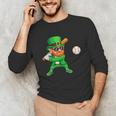 Leprechaun Playing Baseball St Patricks Day Sport Boys Unisex Long Sleeve T-Shirt