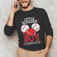 Little Slugger Boy Coming Soon Baby Announcement Baseball Unisex Long Sleeve T-Shirt Little Slugger Boy Coming Soon Baby Announcement Baseball Unisex Long Sleeve T-Shirt
