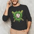 Lucky Shamrock Baseball Gloves Drip St Patrick's Day Boys Unisex Long Sleeve T-Shirt Lucky Shamrock Baseball Gloves Drip St Patrick's Day Boys Unisex Long Sleeve T-Shirt