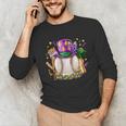 Mardi Gras Baseball Jester Hat Fleur De Lis Boys Girls Kids Unisex Long Sleeve T-Shirt