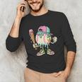 Melted Ice-Cream Baseball Mascot Pastel Pop Unisex Long Sleeve T-Shirt Melted Ice-Cream Baseball Mascot Pastel Pop Unisex Long Sleeve T-Shirt