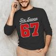 Number 67 Numbered Six Seven Baseball Jersey Style Team 67 Unisex Long Sleeve T-Shirt Number 67 Numbered Six Seven Baseball Jersey Style Team 67 Unisex Long Sleeve T-Shirt