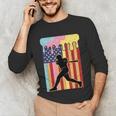 Retro Baseball Drip Boys Ice Cream Patriotic American Flag Unisex Long Sleeve T-Shirt Retro Baseball Drip Boys Ice Cream Patriotic American Flag Unisex Long Sleeve T-Shirt