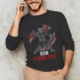 Run I Dare You Baseball Catcher Graphic Players Fans Unisex Long Sleeve T-Shirt Run I Dare You Baseball Catcher Graphic Players Fans Unisex Long Sleeve T-Shirt