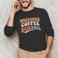 Weekends Coffee Baseball Retro Vibes Unisex Long Sleeve T-Shirt