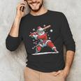 Santa Playing Baseball Christmas Candy Cane Fun Xmas Holiday Unisex Long Sleeve T-Shirt Santa Playing Baseball Christmas Candy Cane Fun Xmas Holiday Unisex Long Sleeve T-Shirt