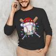 Santa Sports Christmas Baseball Player Unisex Long Sleeve T-Shirt Santa Sports Christmas Baseball Player Unisex Long Sleeve T-Shirt