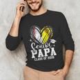 Senior Papa Class Of 2026 Baseball Softball Graduation Heart Unisex Long Sleeve T-Shirt Senior Papa Class Of 2026 Baseball Softball Graduation Heart Unisex Long Sleeve T-Shirt
