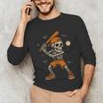 Skeleton Baseball Player Costume Halloween Men Boys Unisex Long Sleeve T-Shirt