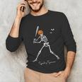 Spooky Season Skeleton Baseball Player Halloween Batter Unisex Long Sleeve T-Shirt Spooky Season Skeleton Baseball Player Halloween Batter Unisex Long Sleeve T-Shirt