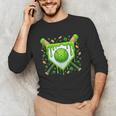 St Patrick Day Baseball Drip Ice Cream Boys Men Unisex Long Sleeve T-Shirt