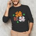 St Patricks Day Shamrock Basketball Baseball Men Boys Kids Unisex Long Sleeve T-Shirt
