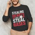 Stealing Hearts Like I Steal Bases Cute Baseball Kids Unisex Long Sleeve T-Shirt Stealing Hearts Like I Steal Bases Cute Baseball Kids Unisex Long Sleeve T-Shirt