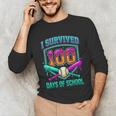 I Survived 100 Days Of School Baseball Drip Unisex Long Sleeve T-Shirt I Survived 100 Days Of School Baseball Drip Unisex Long Sleeve T-Shirt