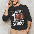 I Tackled 100 Days Of School Baseball Player Kids Teacher Unisex Long Sleeve T-Shirt I Tackled 100 Days Of School Baseball Player Kids Teacher Unisex Long Sleeve T-Shirt