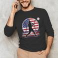 Women's Batter Patriotic American Flag Baseball Silks Unisex Long Sleeve T-Shirt Women's Batter Patriotic American Flag Baseball Silks Unisex Long Sleeve T-Shirt