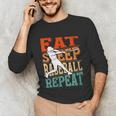 Women's Eat Sleep Baseball Repeat Vintage Player Sport Lover Retro Unisex Long Sleeve T-Shirt Women's Eat Sleep Baseball Repeat Vintage Player Sport Lover Retro Unisex Long Sleeve T-Shirt
