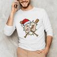 67 Baseball Xmas Lights Santa Hat Holiday Unisex Long Sleeve T-Shirt
