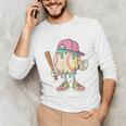 Cute Baseball Ice Cream Drip For Girls & Boys 2 Sides Unisex Long Sleeve T-Shirt Cute Baseball Ice Cream Drip For Girls & Boys 2 Sides Unisex Long Sleeve T-Shirt
