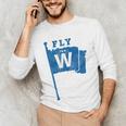 Fly The W Chicago Baseball Winning Flag Distressed Premium Tri-Blend Unisex Long Sleeve T-Shirt Fly The W Chicago Baseball Winning Flag Distressed Premium Tri-Blend Unisex Long Sleeve T-Shirt