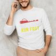 Hit Hard Run Fast Turn Left Baseball Quote Fan Coach Premium Tri-Blend Unisex Long Sleeve T-Shirt