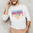 Ice Cream Baseball Cone Dripping Sprinkles Kids Boys Summer Premium Tri-Blend Unisex Long Sleeve T-Shirt