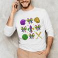 Mardi Gras Baseball Coquette Bow Fat Tuesday Parade Girls Unisex Long Sleeve T-Shirt Mardi Gras Baseball Coquette Bow Fat Tuesday Parade Girls Unisex Long Sleeve T-Shirt