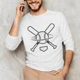 Minimalist Baseball Clean Sports Graphic Tee For Fan Players Unisex Long Sleeve T-Shirt