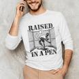 Raised In a Pen Baseball Pitcher Saying Bullpen Unisex Long Sleeve T-Shirt Raised In a Pen Baseball Pitcher Saying Bullpen Unisex Long Sleeve T-Shirt