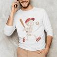 Skeleton Batting Baseball Halloween Boys Men Kids Unisex Long Sleeve T-Shirt Skeleton Batting Baseball Halloween Boys Men Kids Unisex Long Sleeve T-Shirt