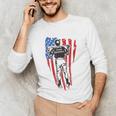 US Flag Baseball Player Batter Sport Lover Team Coach Family Unisex Long Sleeve T-Shirt