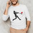 Valentines Day Baseball Batter Silhouette Heart Men Boys Kid Unisex Long Sleeve T-Shirt Valentines Day Baseball Batter Silhouette Heart Men Boys Kid Unisex Long Sleeve T-Shirt