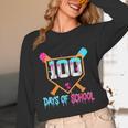 100 Days Of School Baseball Ice Cream Drip 100th Day School Unisex Long Sleeve T-Shirt 100 Days Of School Baseball Ice Cream Drip 100th Day School Unisex Long Sleeve T-Shirt