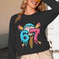 67 Baseball Ice Cream Drip Player Unisex Long Sleeve T-Shirt