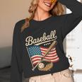 American Flag Baseball Player Bat Fan Catcher Pitcher USA Unisex Long Sleeve T-Shirt American Flag Baseball Player Bat Fan Catcher Pitcher USA Unisex Long Sleeve T-Shirt