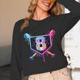 Baseball 8 Year Old Ice Cream Drip 8th Birthday Party Unisex Long Sleeve T-Shirt Baseball 8 Year Old Ice Cream Drip 8th Birthday Party Unisex Long Sleeve T-Shirt