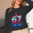 Baseball Bat Hands Drip 67 Six Seven Gen Alpha Slang Meme Unisex Long Sleeve T-Shirt