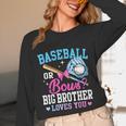 Baseball Or Bows Big Brother Loves You Gender Pink Or Blue Unisex Long Sleeve T-Shirt Baseball Or Bows Big Brother Loves You Gender Pink Or Blue Unisex Long Sleeve T-Shirt