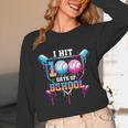 Baseball Ice Cream Drip I Hit 100 Days Of School Boys Kids Unisex Long Sleeve T-Shirt