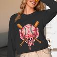 Baseball Pink Camo Ice Cream Youth Boys Girls Unisex Long Sleeve T-Shirt