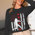 Baseball Silhouette Heart USA Flag Hearts American Boys Kids Unisex Long Sleeve T-Shirt Baseball Silhouette Heart USA Flag Hearts American Boys Kids Unisex Long Sleeve T-Shirt