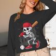 Baseball Skeleton Halloween Playing Unisex Long Sleeve T-Shirt Baseball Skeleton Halloween Playing Unisex Long Sleeve T-Shirt