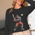 Bigfoot Playing Baseball Boys Kids Men Baseball Player Unisex Long Sleeve T-Shirt