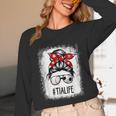 Bleached Tia Life Soccer Messy Bun Baseball Game Day Unisex Long Sleeve T-Shirt Bleached Tia Life Soccer Messy Bun Baseball Game Day Unisex Long Sleeve T-Shirt