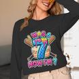 Blue Checkered I Was 6 Now I'm 7 Birthday Cake Baseball Drip Unisex Long Sleeve T-Shirt Blue Checkered I Was 6 Now I'm 7 Birthday Cake Baseball Drip Unisex Long Sleeve T-Shirt