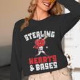 Boys Baseball Valentines Shirt Sterling Hearts Baseball Unisex Long Sleeve T-Shirt