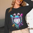 Bunny Baseball Hat With Ice Cream Easter Day Boys Kids Girls Unisex Long Sleeve T-Shirt Bunny Baseball Hat With Ice Cream Easter Day Boys Kids Girls Unisex Long Sleeve T-Shirt