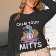 Calm Your Mitts Baseball Ice Cream Drip Crossed Bats Sport Unisex Long Sleeve T-Shirt Calm Your Mitts Baseball Ice Cream Drip Crossed Bats Sport Unisex Long Sleeve T-Shirt
