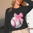 Cute Coquette Baseball Pink Bow Player & Fan Girls Unisex Long Sleeve T-Shirt Cute Coquette Baseball Pink Bow Player & Fan Girls Unisex Long Sleeve T-Shirt